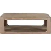 South Bend Rectangular Coffee Cocktail Table in Burnished Clay Brown Wood