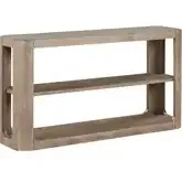 South Bend Sofa Table in Burnished Clay Brown Wood & Faux Concrete