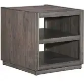 Modern Edge End Table in Caffe Brown Wood