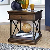 Tribeca Drawer End Table in Cordovan Brown Wood