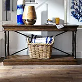 Tribeca Sofa Table in Cordovan Brown Wood