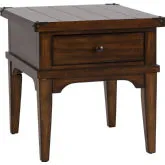 Aspen Skies End Table in Russet Brown Wood