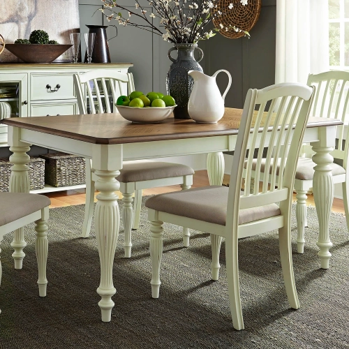 Cumberland Creek 78" Dining Table in Nutmeg & White