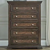 Big Valley 5-Drawer Chest in Distressed Brownstone Wood