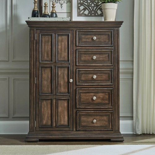 Big Valley Door Chest in Distressed Brownstone Wood