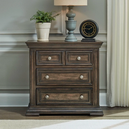 Big Valley Chest with Charging in Distressed Brownstone Wood