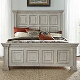 Big Valley King Panel Bed in Distressed Whitestone Wood