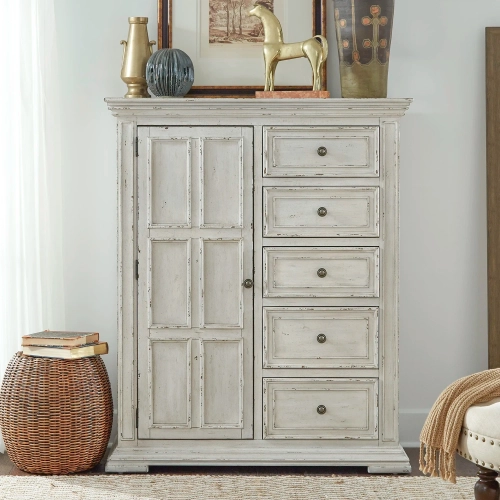 Big Valley Door Chest in Distressed Whitestone Wood