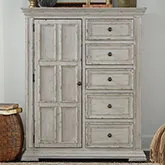 Big Valley Door Chest in Distressed Whitestone Wood