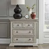 Big Valley Chest with Charging in Distressed White Wood