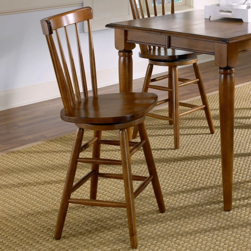 Creations II 24" Swivel Counter Chair in Tobacco Brown