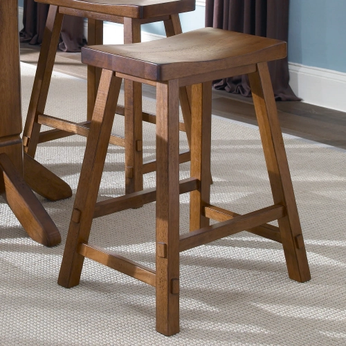 Creations II 24" Sawhorse Counter Stool in Tobacco Brown