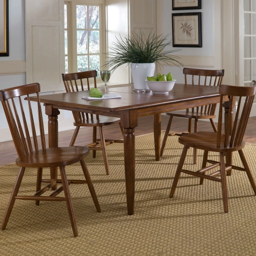 Creations II 5-Piece Butterfly Leaf Dining Set in Tobacco Brown