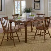 Creations II 5-Piece Butterfly Leaf Dining Set in Tobacco Brown