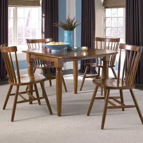 Creations II 5-Piece Drop-Leaf Dining Set in Tobacco Brown