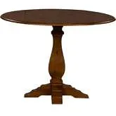 Creations 42" Round Drop-Leaf Pedestal Dining Table in Tobacco Brown