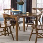 Creations II 50" Drop-Leaf Dining Table in Tobacco Brown