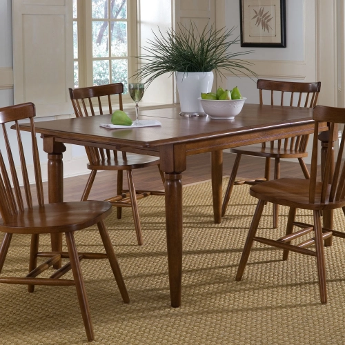 Creations II 66" Butterfly Leaf Table in Tobacco Brown