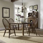 Hearthstone 5-Piece Dining Set in Rustic Oak Wood