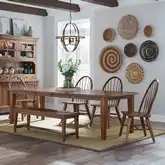 Hearthstone 6-Piece Dining Set in Rustic Oak Wood