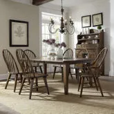 Hearthstone 7-Piece Dining Set in Rustic Oak Wood