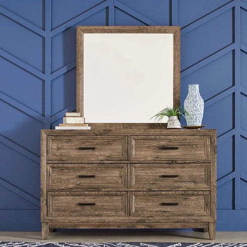 Ridgecrest Dresser & Mirror in Cobblestone Wood