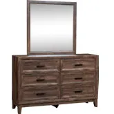 Ridgecrest Dresser & Mirror in Cobblestone Wood