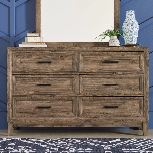 Ridgecrest 6-Drawer Dresser in Cobblestone Wood