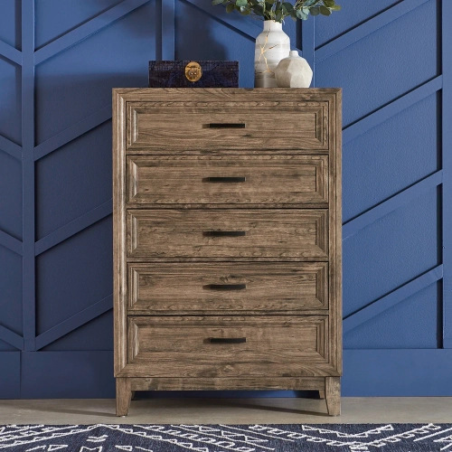Ridgecrest 5-Drawer Chest in Cobblestone Wood