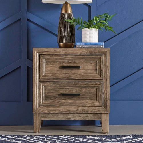 Ridgecrest 2-Drawer Nightstand in Cobblestone Wood
