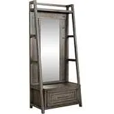Ocean Isle Hall Tree in Distressed Charcoal Gray Wood