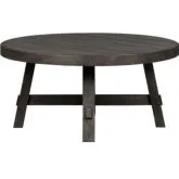 Modern Farmhouse Round Cocktail Table in Distressed Charcoal