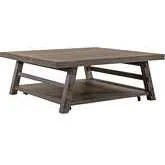 Modern Farmhouse Oversized Coffee Cocktail Table in Distressed Charcoal Gray