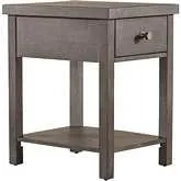 Modern Farmhouse 1-Drawer Chair Side Table in Distressed Charcoal Gray