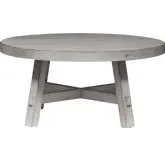 Modern Farmhouse Round Cocktail Table in Distressed White