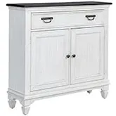Allyson Park 42" Console Cabinet in Wirebrushed White & Gray