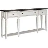 Allyson Park 72" Console Table in Wirebrushed White & Charcoal Gray