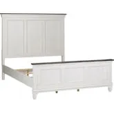 Allyson Park Queen Panel Bed in Brushed White & Charcoal Gray