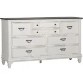 Allyson Park 8-Drawer Dresser in Brushed White & Charcoal Gray