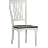 Allyson Park Slat Back Dining Chair in White & Charcoal (Set of 2)