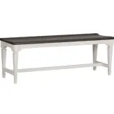 Allyson Park Dining Bench in White & Charcoal Gray
