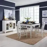Allyson Park 5-Piece Gathering Dining Set in Brushed White & Charcoal Wood