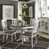 Allyson Park 5-Piece Dining Set in White & Charcoal Gray