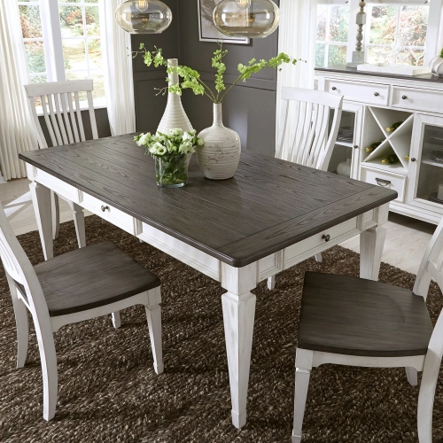 Allyson Park 5-Piece Dining Set in White & Charcoal Gray