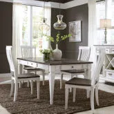 Allyson Park 5-Piece Dining Set in White & Charcoal Gray