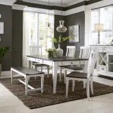 Allyson Park 6-Piece Dining Set in White & Charcoal Gray
