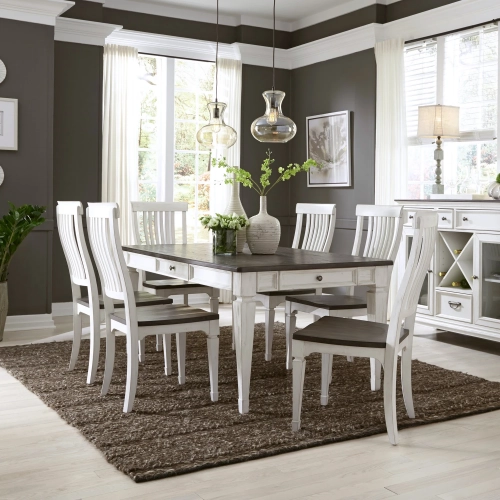 Allyson Park 7-Piece Dining Set in White & Charcoal Gray