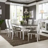 Allyson Park 7-Piece Dining Set in White & Charcoal Gray