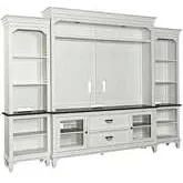 Allyson Park Entertainment Center & Piers in Brushed White & Charcoal Gray