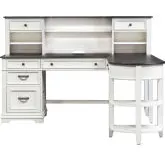 Allyson Park L Shaped Desk Set in White & Charcoal Gray